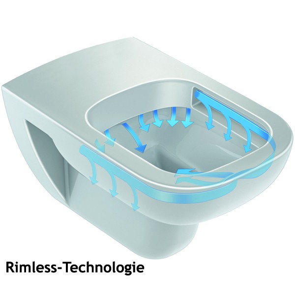DU WWC-Set D-Code, rimless, Durafix TS,weiß, inkl.WC-Sitz m.Absenkautomatik
