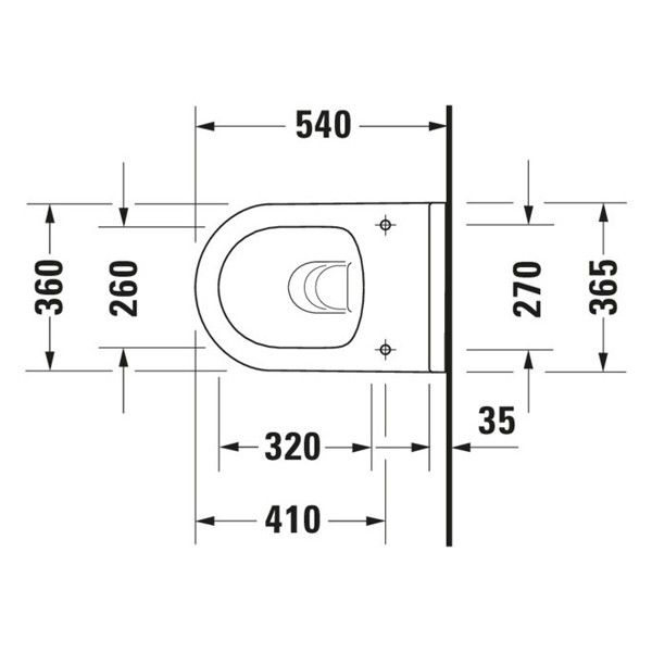 DU Wand-WC Starck 3 540 mm Tiefspüler,rimless,Durafix,weiß,HYG