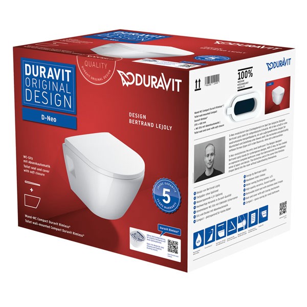 DU WWC-Set compact 480 mm D-Neo, Weiß rimless, TS, WC-Sitz m.Absenkautom.