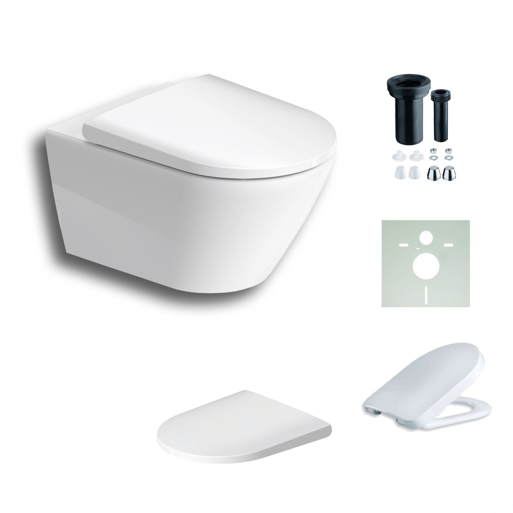 Duravit D-Neo wandhängendes Tiefspül-WC rimless, Wondergliss, weiß 25770900001