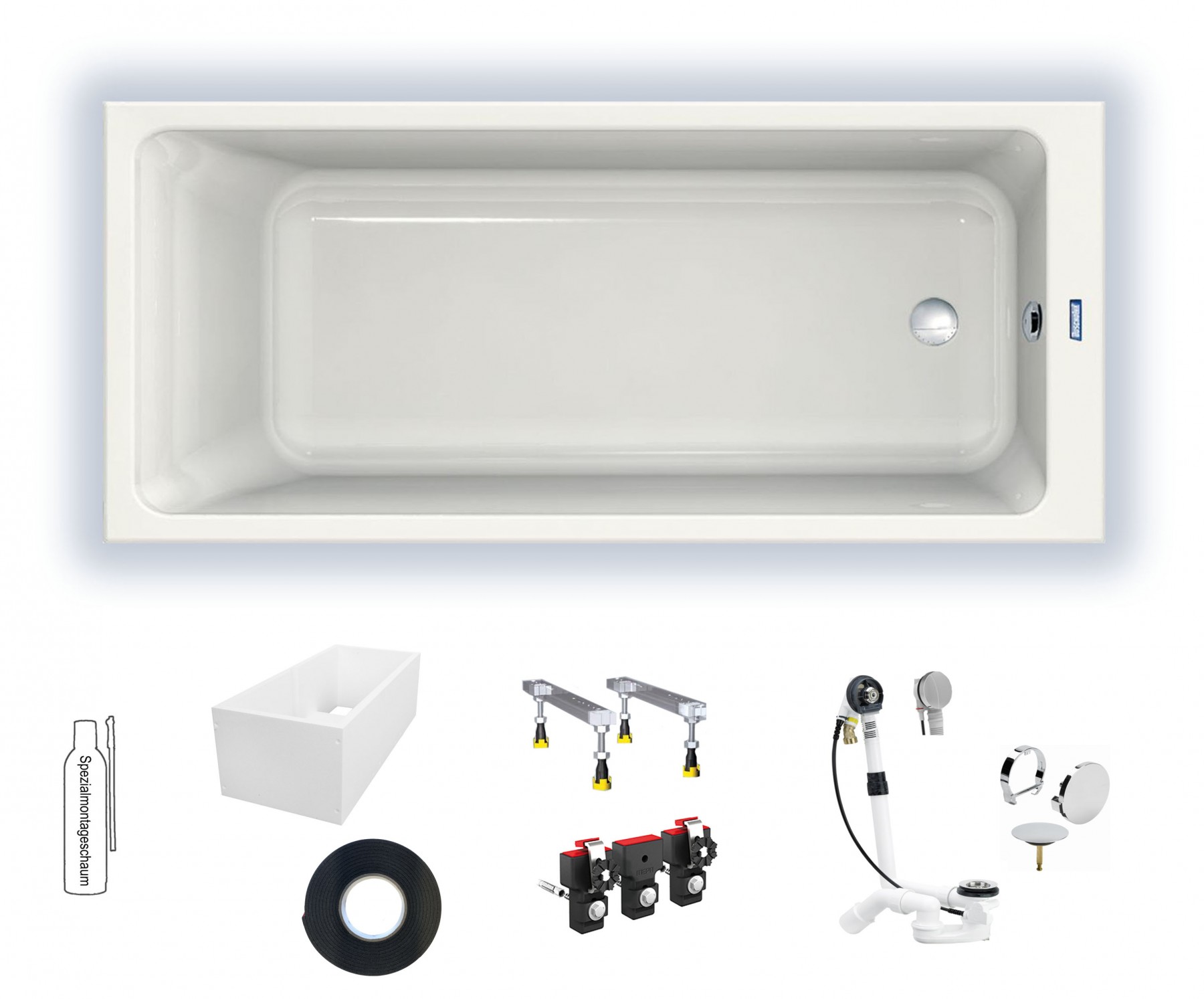 Duscholux Prime-Line 1800x750x450 Rechteck Badewanne weiß 615261000001