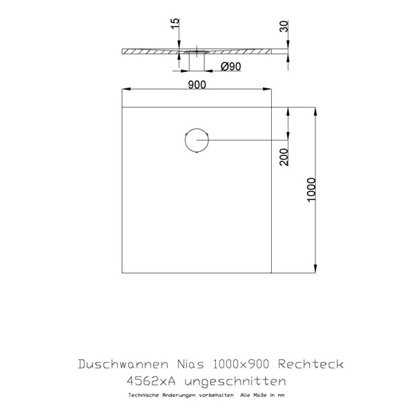 Duschwanne Hoesch Nias 1000x900x30 4562 Auswahlset