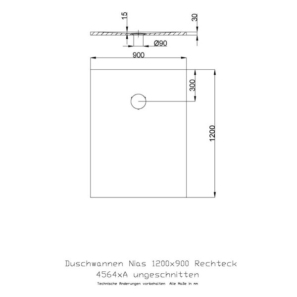 Duschwanne Hoesch Nias 1200x900x30 4564 Auswahlset