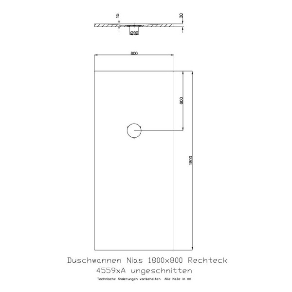Duschwanne Hoesch Nias 1800x800x30 4559 Auswahlset