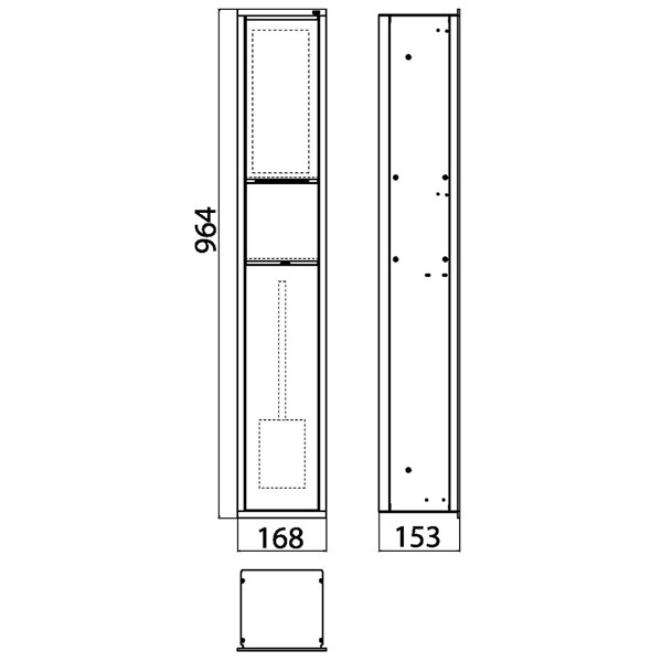 emco asis Gäste-WC-Modul (150) UP, 964mm, o.EB-Rahmen, alu/schwarz
