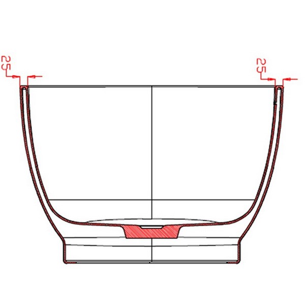 Freistehende Wanne Egg 1900 x 830 x 560 mm  Tiefe: 440 mm