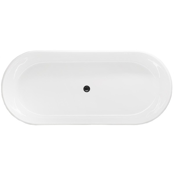 Freistehende Wanne Oval overflow 1700 x 750 x 600 mm  Tiefe: 450 mm