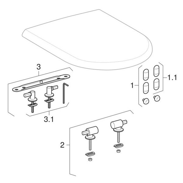 Geberit 4U WC-Sitz, weiß Scharniere verchromt mit Absenkautomatik