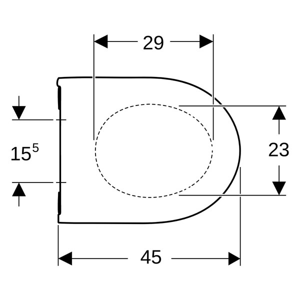 Geberit Acanto WC-Sitz mit Abs-Auto. QuickRelease verriegelbar, antibak, weiß