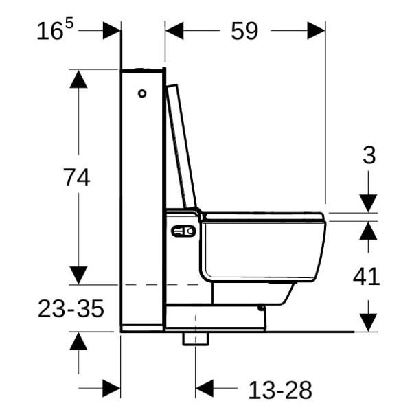 GE Geberit AquaClean Mera Classic WC-Komplettanlage AP Stand-WC Glas weiß