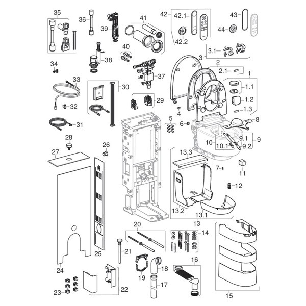 Geberit AquaClean Mera Classic WC-Komplettanlage Aufputz Stand-WC Glas weiß