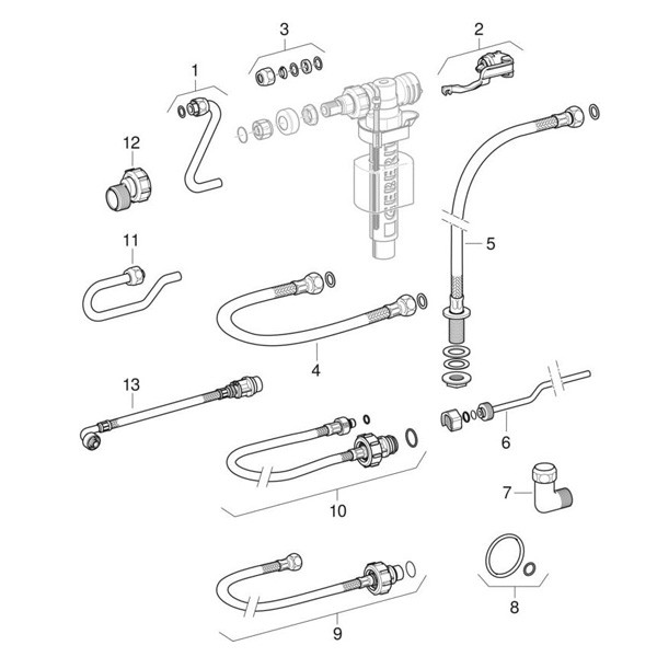 Geberit AquaClean Mera Classic WC-Komplettanlage Aufputz Stand-WC Glas weiß