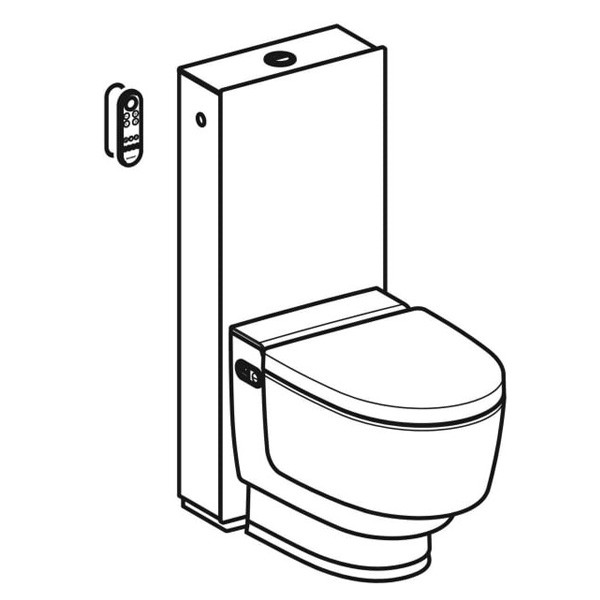 Geberit AquaClean Mera Classic WC-Komplettanlage Aufputz Stand-WC Glas weiß