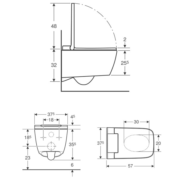 GE Geberit AquaClean Sela Square WC-Komplettanlage Wand-WC, weiß