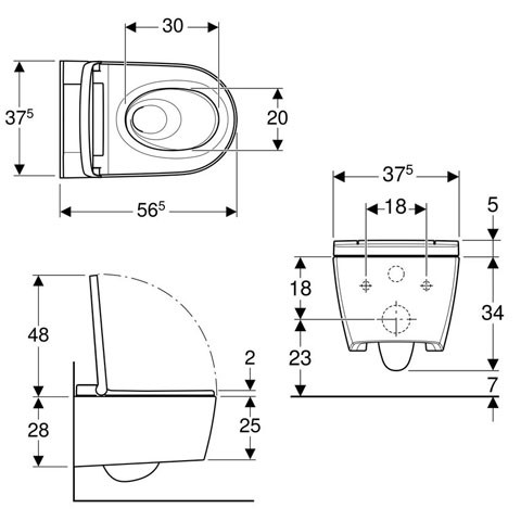 Geberit AquaClean Sela WC-Komplettanlage Wand-WC weiß / glanzchrom