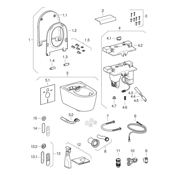Geberit Geberit AquaClean Sela WC-Komplettanlage Wand-WC, weiß matt