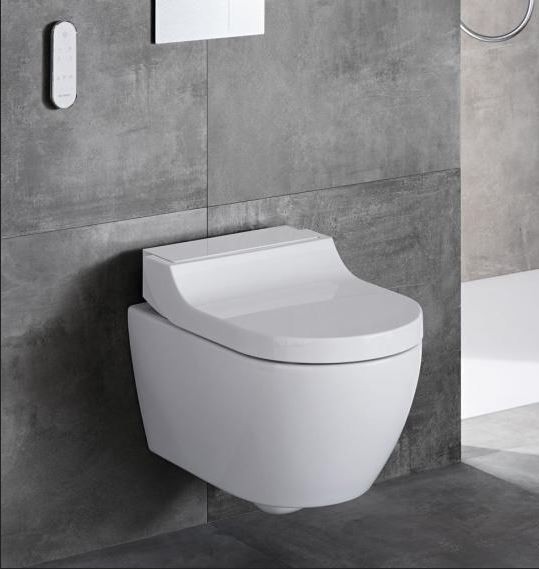 Geberit AquaClean Tuma Comfort WC-Komplettanlage Wand-WC Edelstahl gebürstet