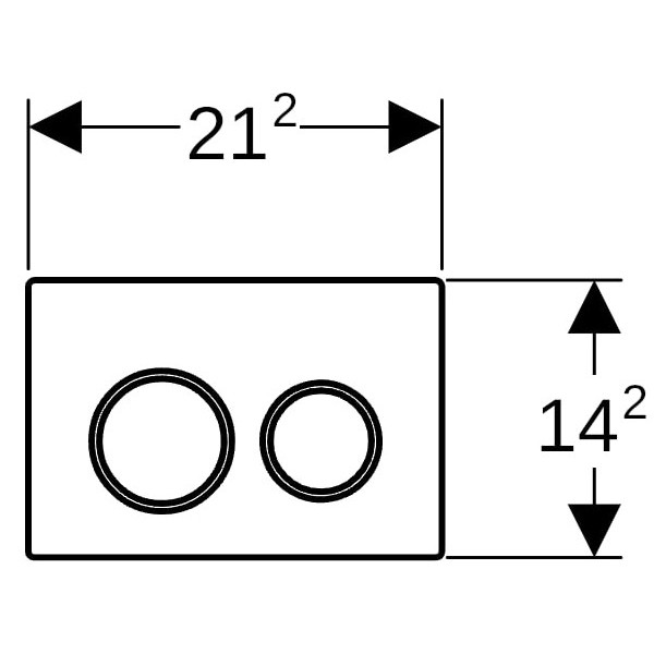 Geberit Betätigungsplatte Omega20, für 2-Mengen-Spülung, Glanzchrom / Mattchrom / Glanzchrom