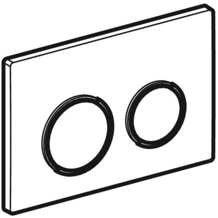 Geberit Betätigungsplatte Omega20, für 2-Mengen-Spülung, Schwarz / Glanzchrom / Schwarz