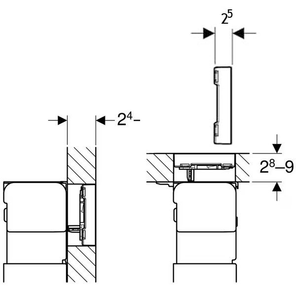 Geberit Betätigungsplatte Omega60, für 2-Mengen-Spülung, Glas Weiß