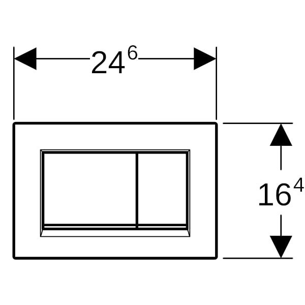 Geberit BetPl. Sigma30, für 2-Mengen-Sp. weiß, weiß matt