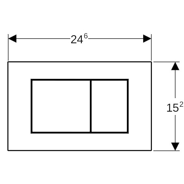 Geberit Sigma 40 BetPl., für 2-Mengen-Spülung Square, schwarzmatt/Etc