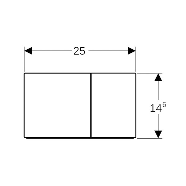 Geberit Sigma70 BetPl., für 2-Mengen-Spülung Edelstahl