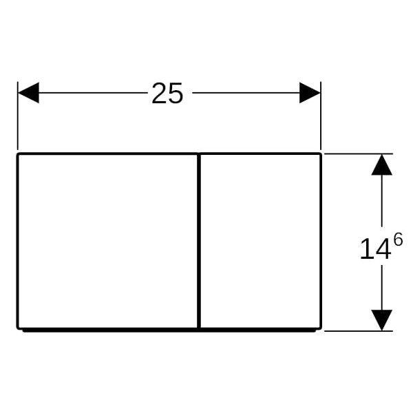 Geberit Sigma70 BetPl., für 2-Mengen-Spülung Edelstahl messing