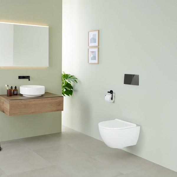 GEBERIT Sigma70 Betätigungsplatte, für 2-Mengen-Spülung, Glas schwarz