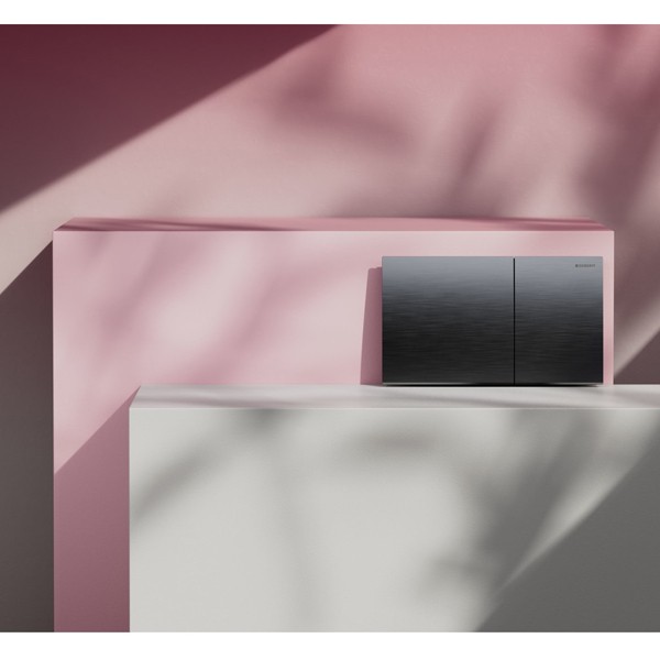 Geberit Sigma70 BetPl., für 2-Mengen-Spülung Edelstahl schwarzchrom