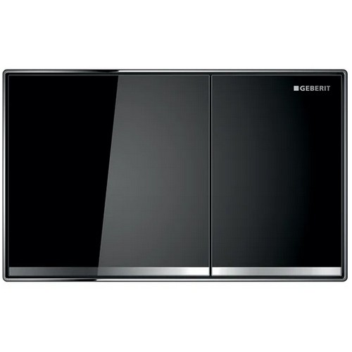 Geberit Betätigungstaste Sigma60, für 2-Mengen-Spülung, Glas Schwarz