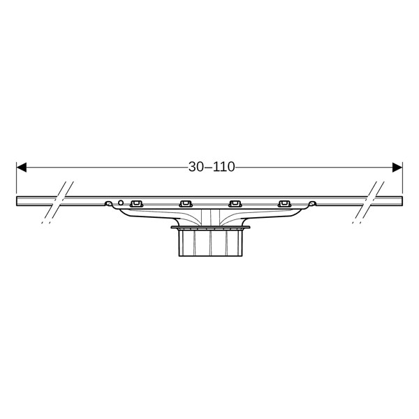 GE CleanLine30 Duschrinne, 30-110 cm Edelstahl gebürstet