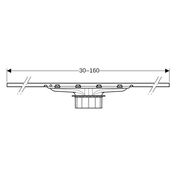 GE CleanLine30 Duschrinne, 30-160 cm Edelstahl gebürstet