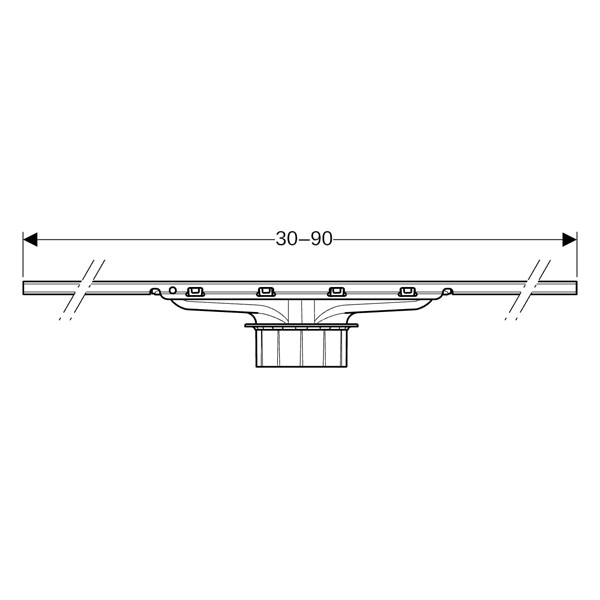 GE CleanLine30 Duschrinne 30-90 cm schwarz