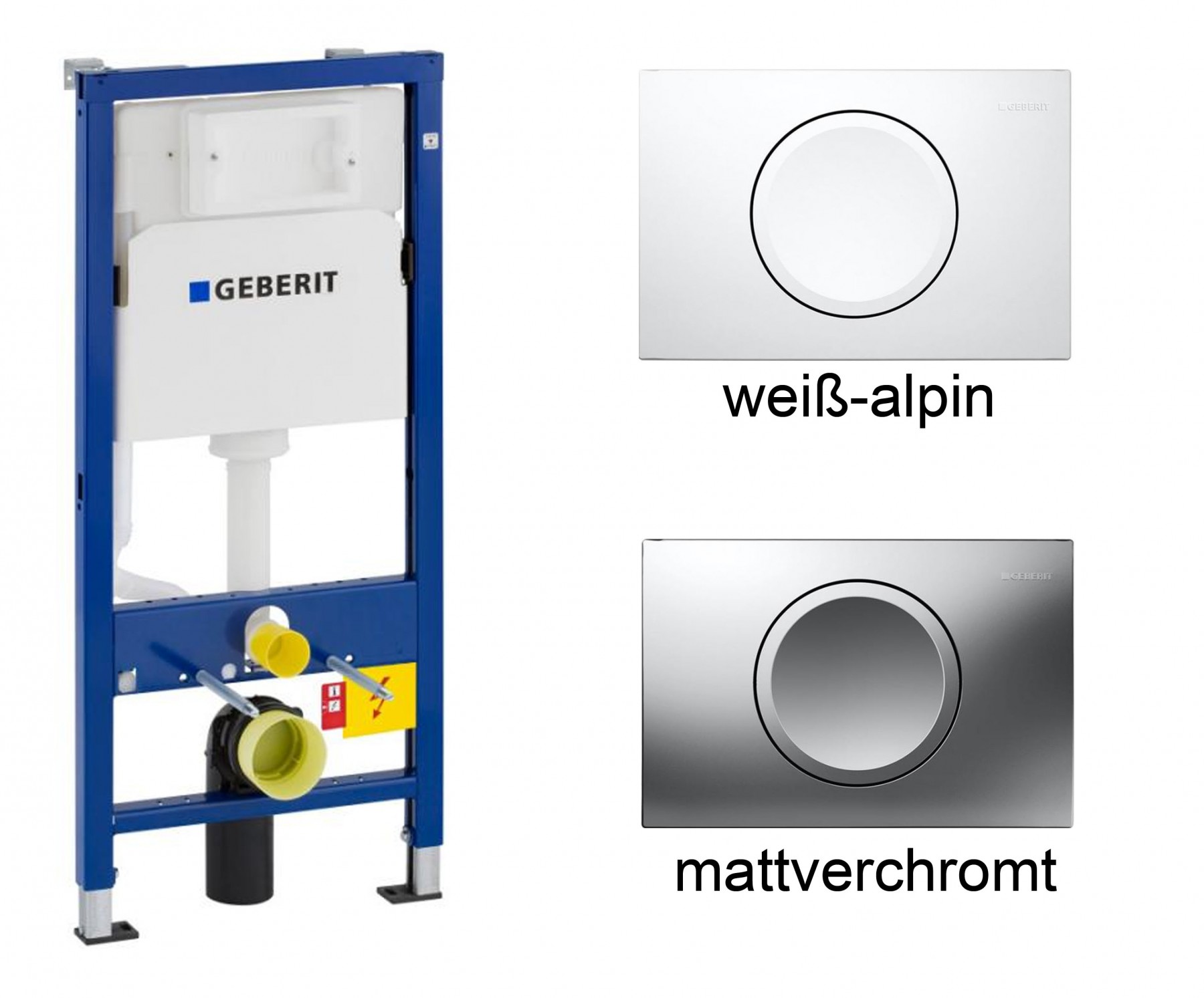 Geberit Duofix Basic UP100 Element inkl. Wandanker  mit Delta UP-SPK 12 cm,  passende Betätigungsplatten zur Auswahl 458103001