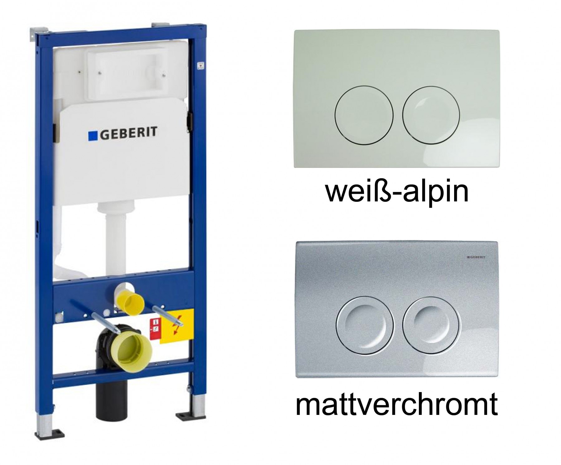 Geberit Duofix Basic UP100 Element inkl. Wandanker  mit Delta UP-SPK 12 cm,  passende Betätigungsplatten zur Auswahl 458103001