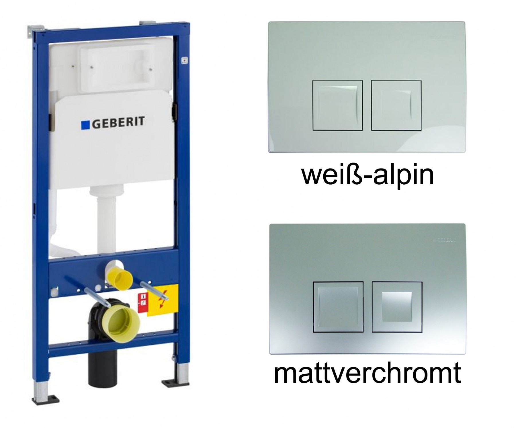 Geberit Duofix Basic UP100 Element inkl. Wandanker  mit Delta UP-SPK 12 cm,  passende Betätigungsplatten zur Auswahl 458103001
