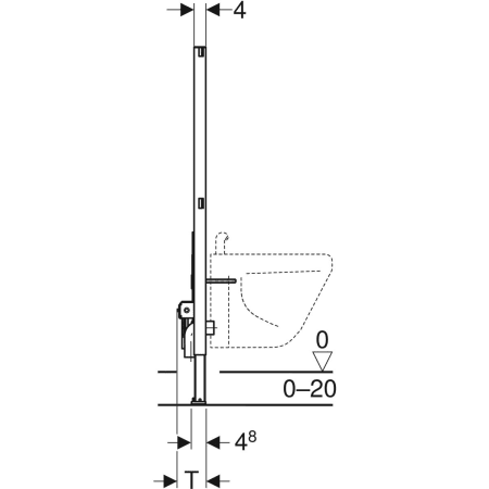 Geberit Duofix Element für Bidet 112 cm Universal