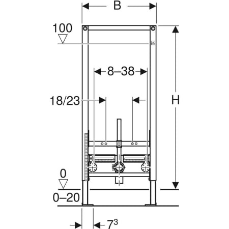 Geberit Duofix Element für Bidet 112 cm Universal