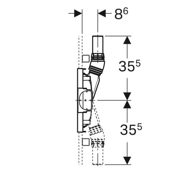 Geberit Duofix Element für Dusche 50cm mit Wandablauf d50