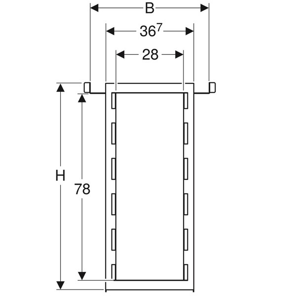 Geberit Duofix Element für Nischenablagebox mit Einlegeböden 111590001