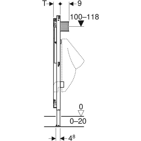 GEBERIT Duofix Urinal Universal 112-130cm für UR-Steuerungen ab 2009