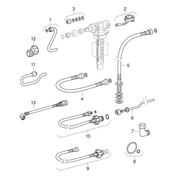 Geberit Duofix Element f. WWC, 112cm m. Sigma UP-SPK 12cm, f. Geruchsabsaugung/Abluft