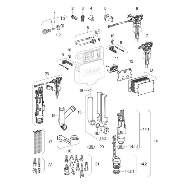 Geberit Duofix Element f. WWC, 112 cm Sigma UP-SPK 12cm, Power & Connect Box