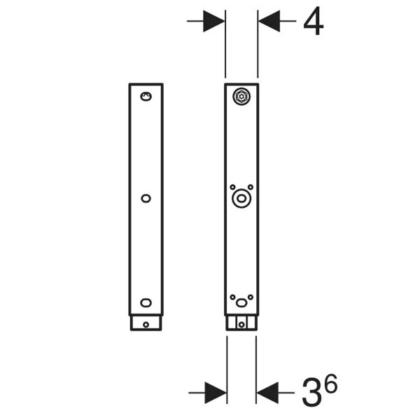 GE Duofix Set Fußverlängerungen L:20 cm