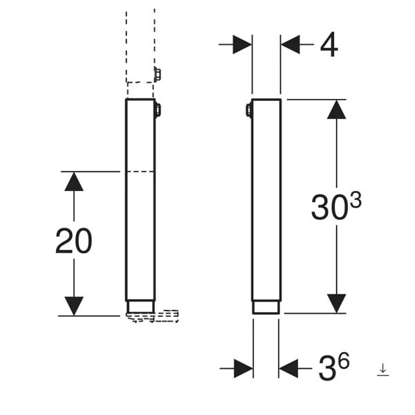 GE Duofix Set Fußverlängerungen L:20 cm