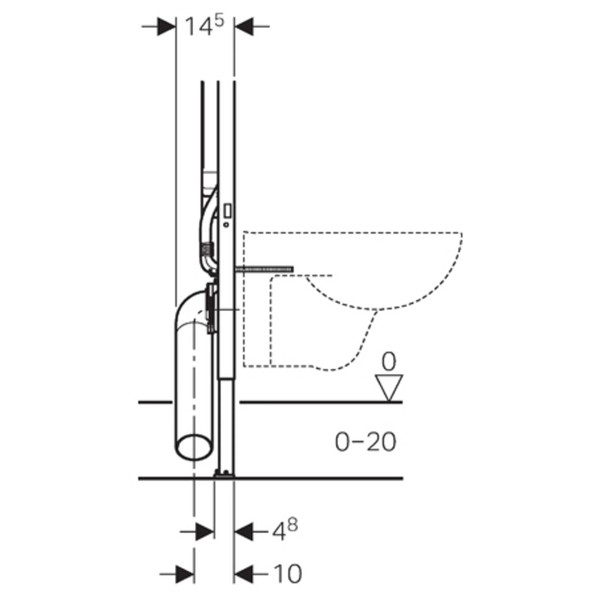 Geberit Duofix WC-Element mit Sigma UP720 Einbau-Spülkasten 8 cm /111796001