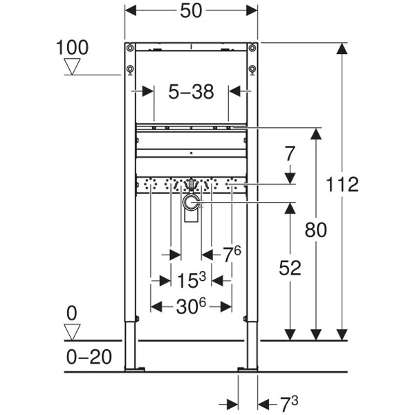 Geberit DuofixBasic Element f. WT, 112 cm Standarmatur