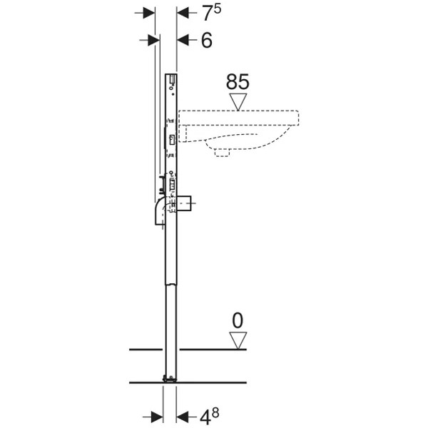 Geberit DuofixBasic Element f. WT, 112 cm Standarmatur