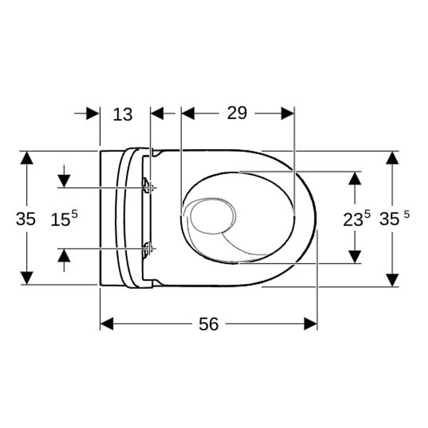 Geberit iCon Set SWC, Tiefsp., wandbündig geschl.,TurboFlush, WC-Sitz, T:56cm, wem